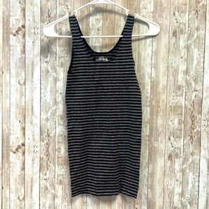 Sugarlips gray and black striped tank
